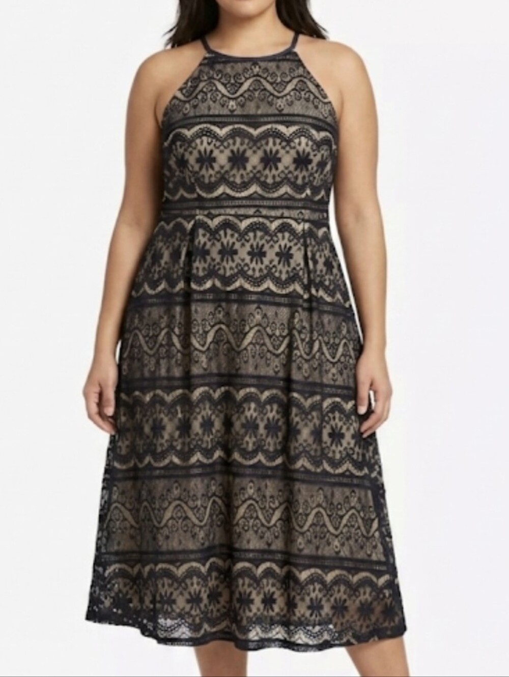 G Collection black sleeveless dress lace overlay Womens 12/ Large Petti Coat